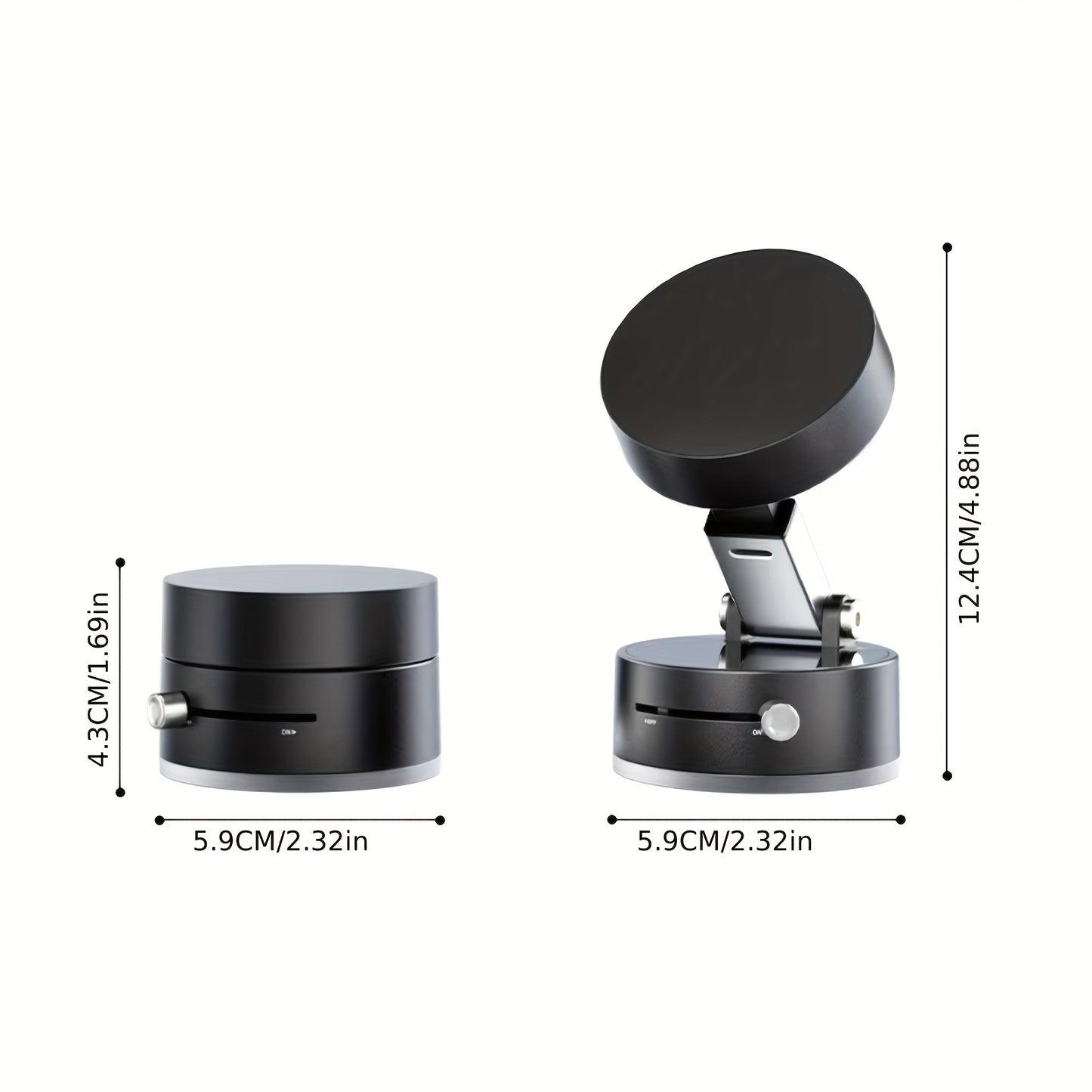 Vacuum Magnetic Car Phone Holder | 360° Rotatable Foldable Suction Mount | Retractable Dashboard & Windshield Holder for All Smartphones