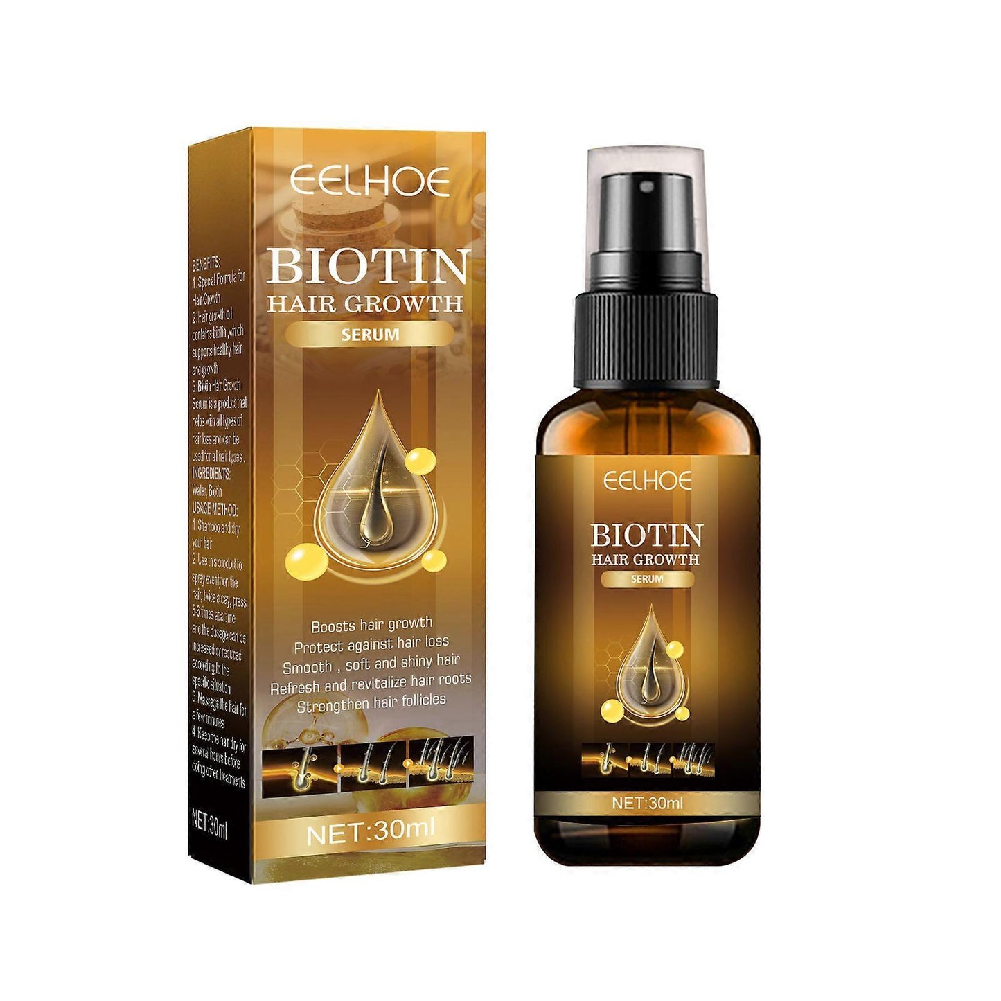 EELHOE Biotin Hair Spray – 30ml Compact Power for Hair Repair & Growth Boost
