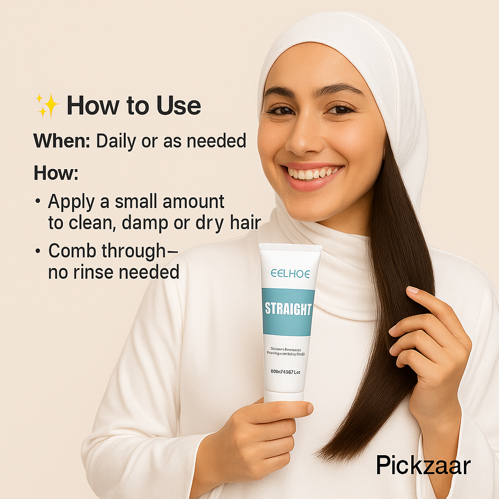 EELHOE Hair Straightener Cream – 60ml Protein-Powered Smoothing Cream for All Hair Types