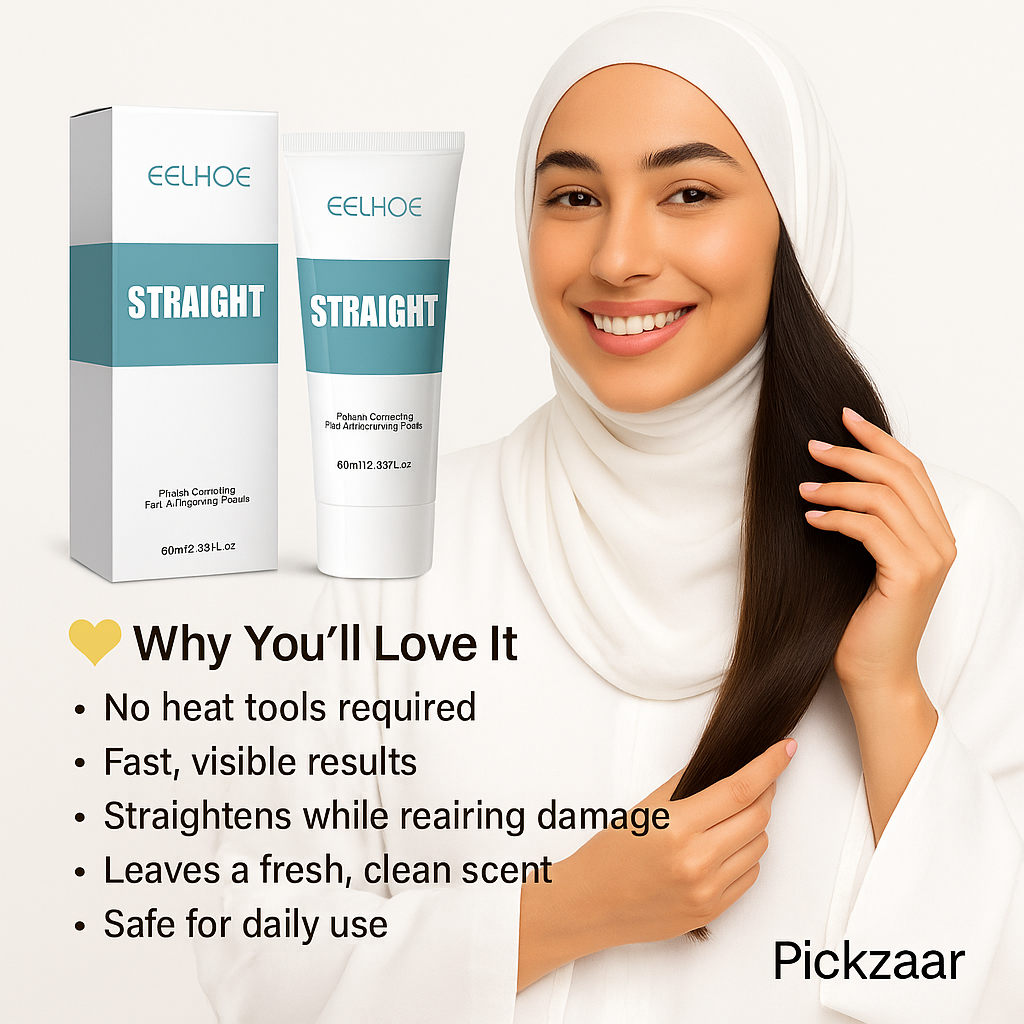 EELHOE Hair Straightener Cream – 60ml Protein-Powered Smoothing Cream for All Hair Types
