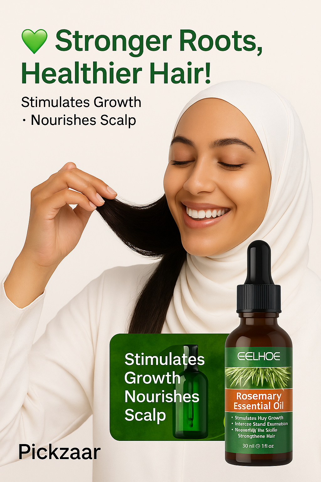 EELHOE Rosemary Hair Growth + Anti-Breakage Oil – 30ml Nourish, Strengthen & Regrow Naturally