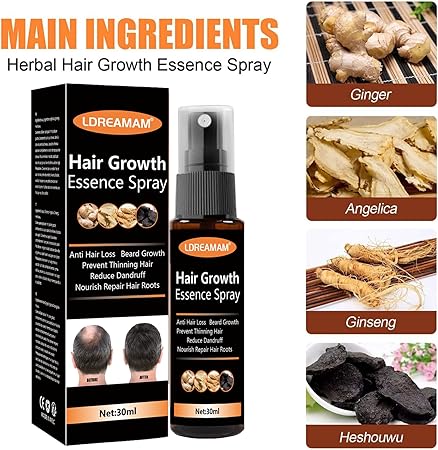 Hair Regrowth Spray – Anti-Hair Loss Serum with Herbal Extracts (30ml)