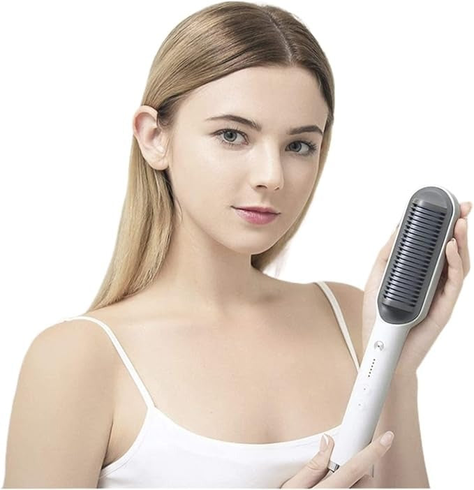 Kskin Hair Straightener Brush – Fast Heat, Anti-Scald Ionic Comb