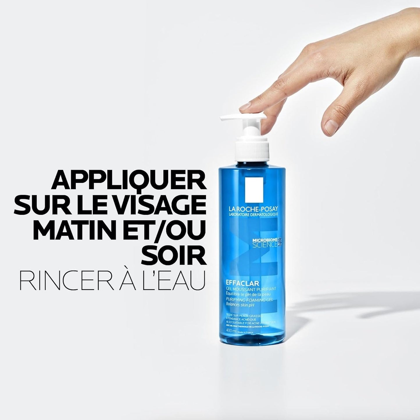 La Roche-Posay Effaclar Gel Facial Wash for Oily Skin – 400ml Purifying Foaming Cleanser for Oily & Acne-Prone Skin