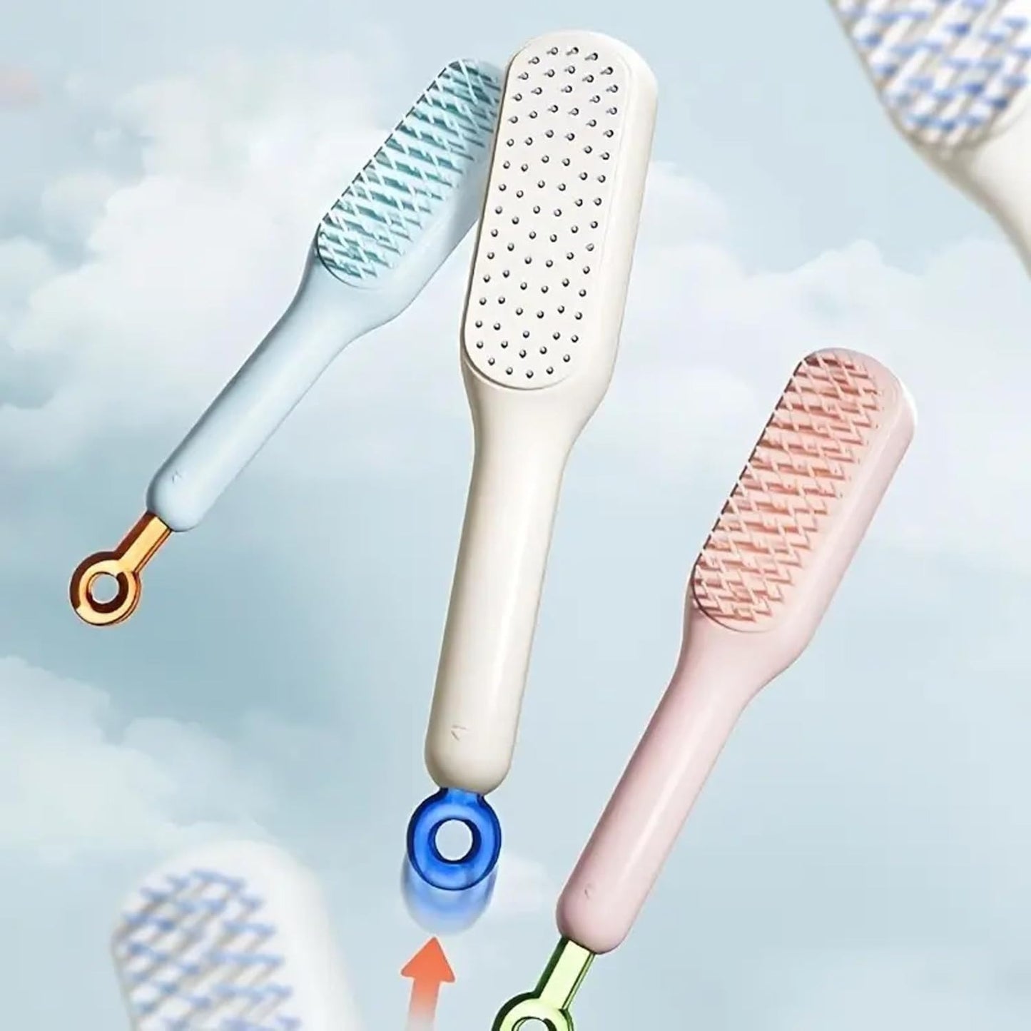 Self-Cleaning Hair Brush | Anti-Static Telescopic Hair Comb | Massage & Detangling Brush for All Hair Types