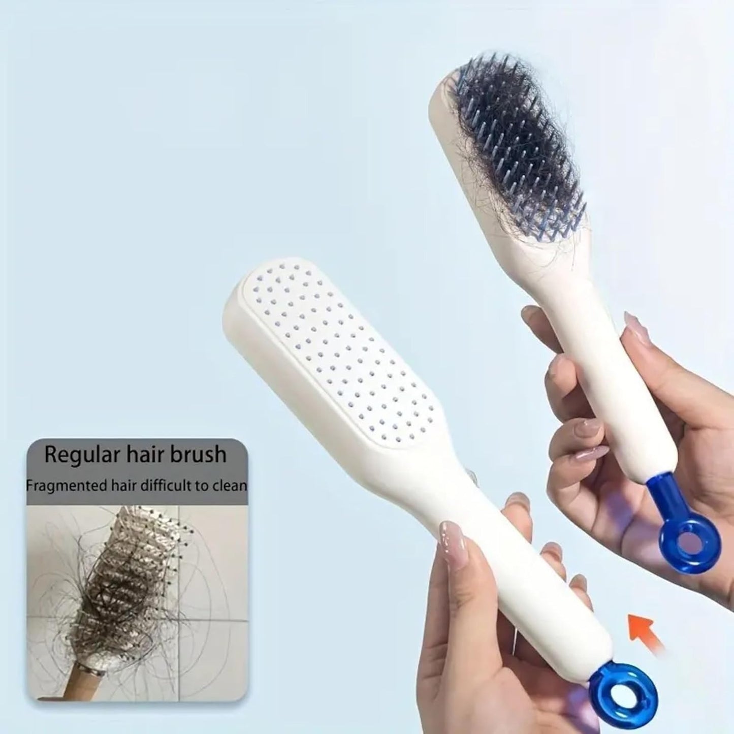 Self-Cleaning Hair Brush | Anti-Static Telescopic Hair Comb | Massage & Detangling Brush for All Hair Types