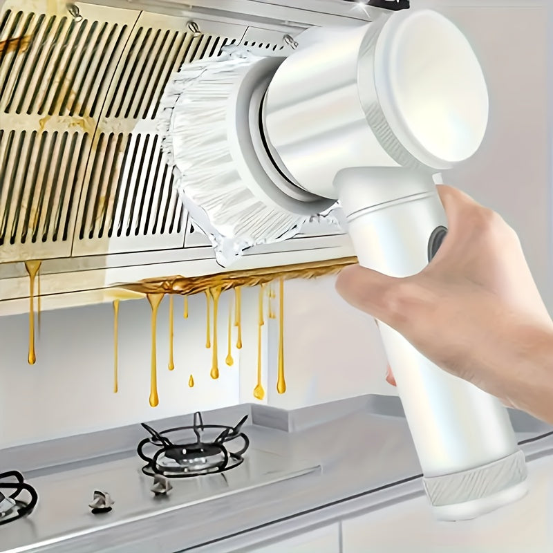 Electric Spin Scrubber – Cordless Rechargeable Brush, 5 Heads + Extension Handle