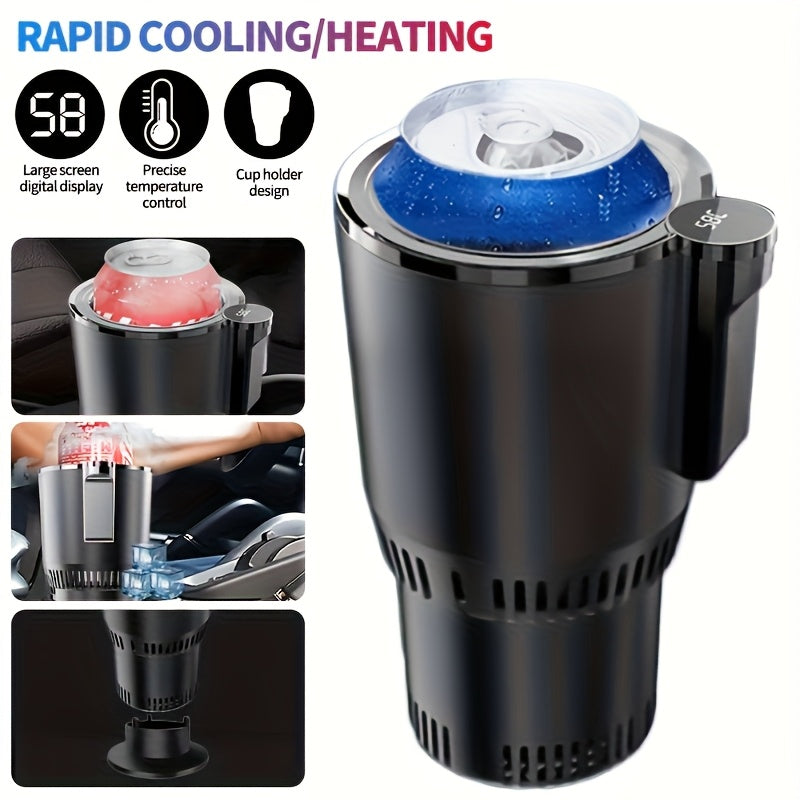 2-in-1 Car Cup Cooler & Warmer UAE | Fast Cooling -3°C & Heating 65°C | Portable 12V Mini Drink Holder for Coffee, Milk, Cola & Beer – Travel & Office Use KSA