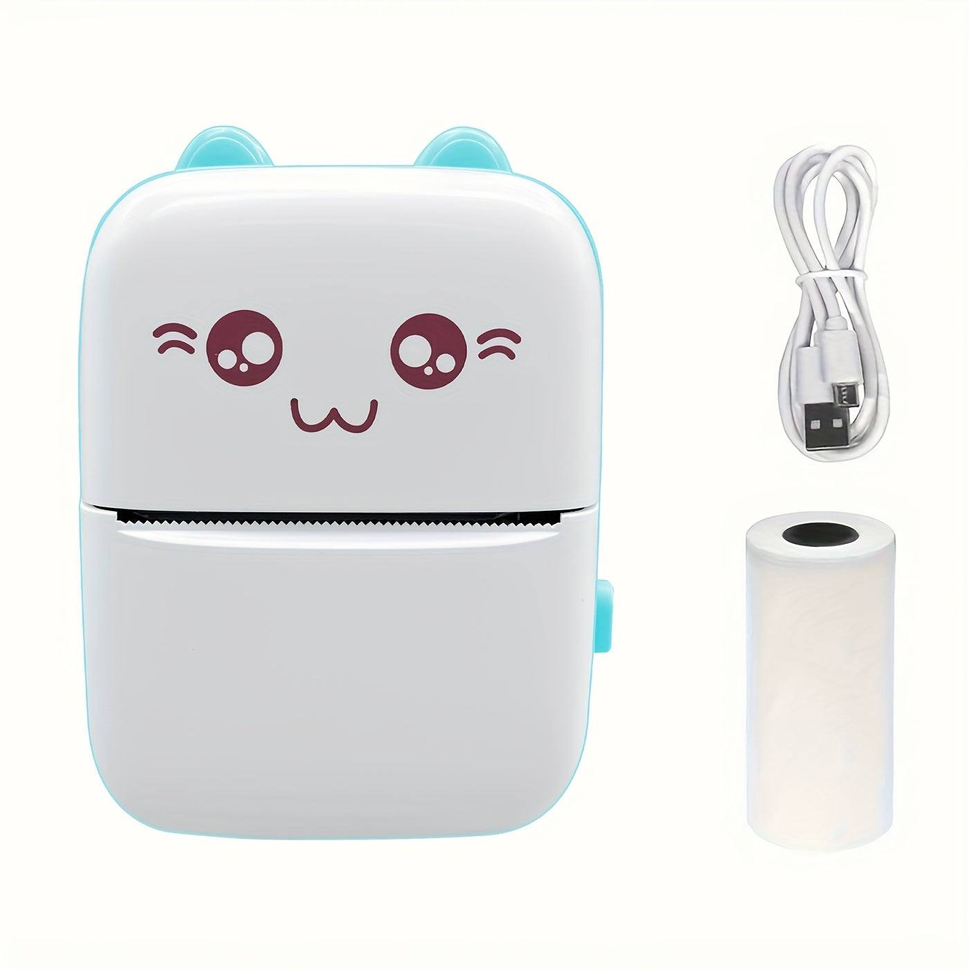 Mini Thermal Printer Bluetooth – Portable Sticker & Label Maker with 13 Rolls Paper + 5 Pens | Inkless Pocket Photo Printer.