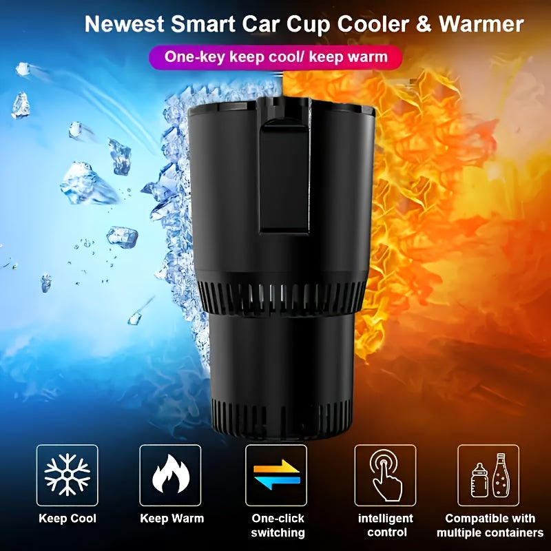 2-in-1 Car Cup Cooler & Warmer UAE | Fast Cooling -3°C & Heating 65°C | Portable 12V Mini Drink Holder for Coffee, Milk, Cola & Beer – Travel & Office Use KSA