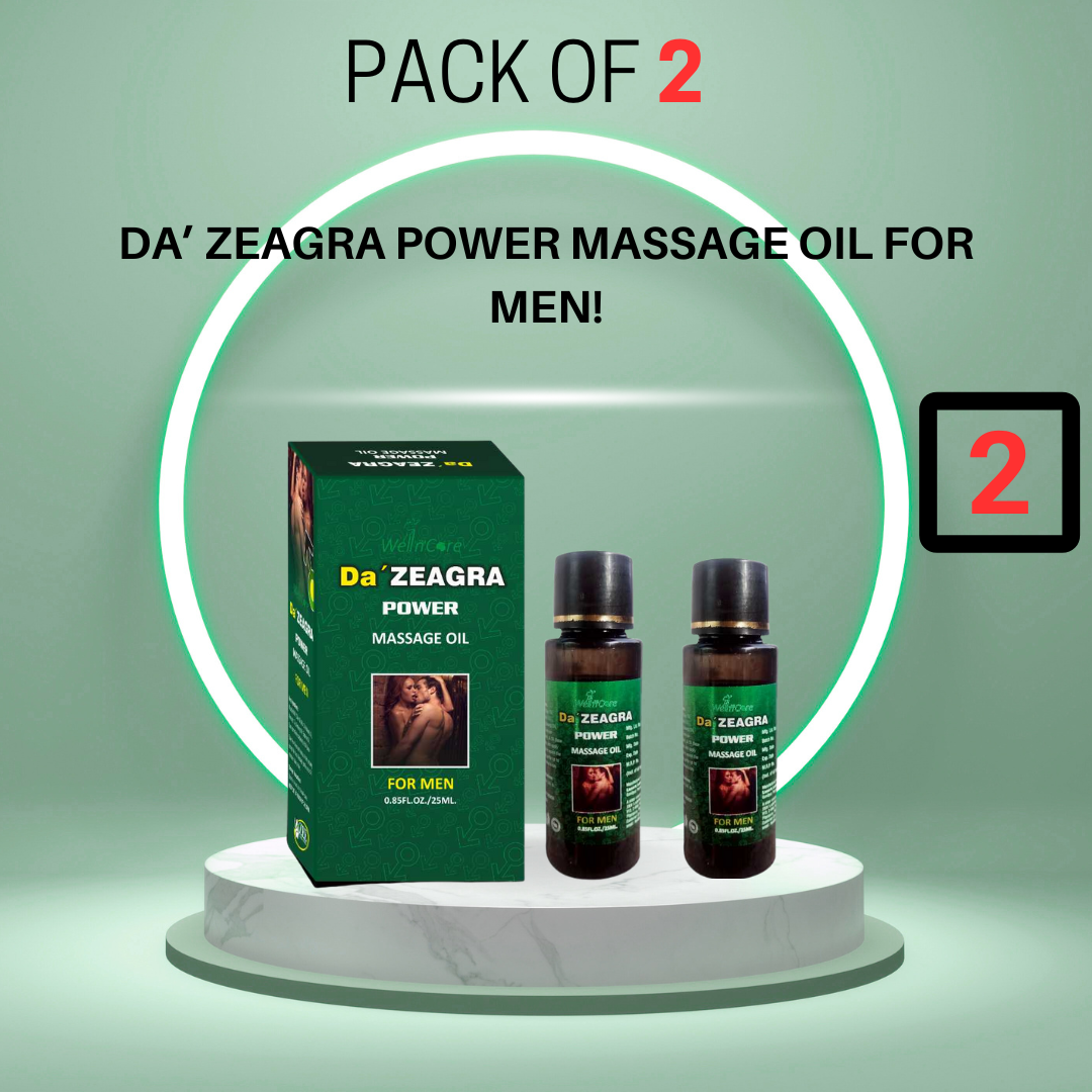 Da Zeagra Power Massage Oil for Men – Herbal Vitality & Strength Massage Oil (2 Pack)