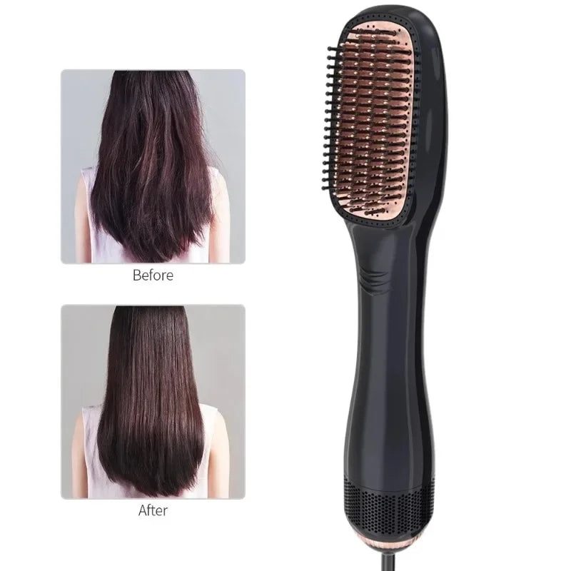 REBUNE 3-in-1 Hair Dryer Brush – Straighten, Dry & Volumize Fast
