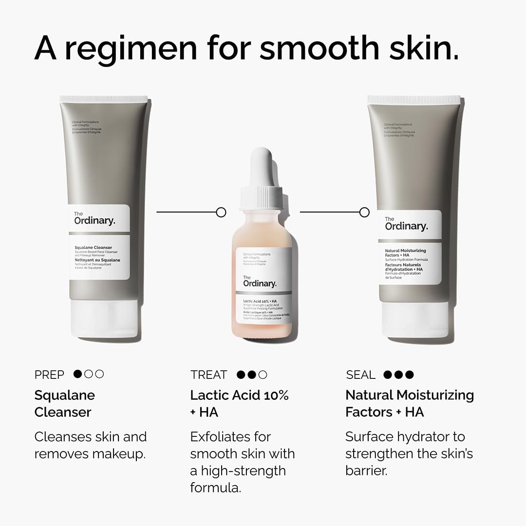 The Ordinary Lactic Acid 10% + HA 2% – Exfoliating Serum for Glowing Skin (30ml)