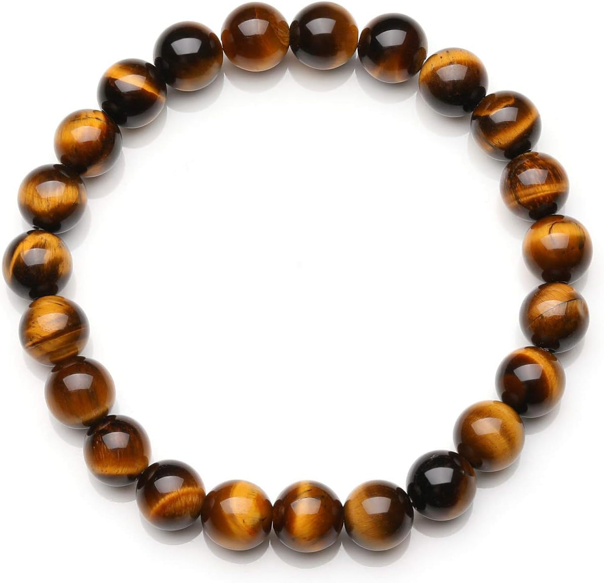 Tiger Eye Bracelet – Natural Tiger’s Eye Stone Beaded Bracelet for Men & Women