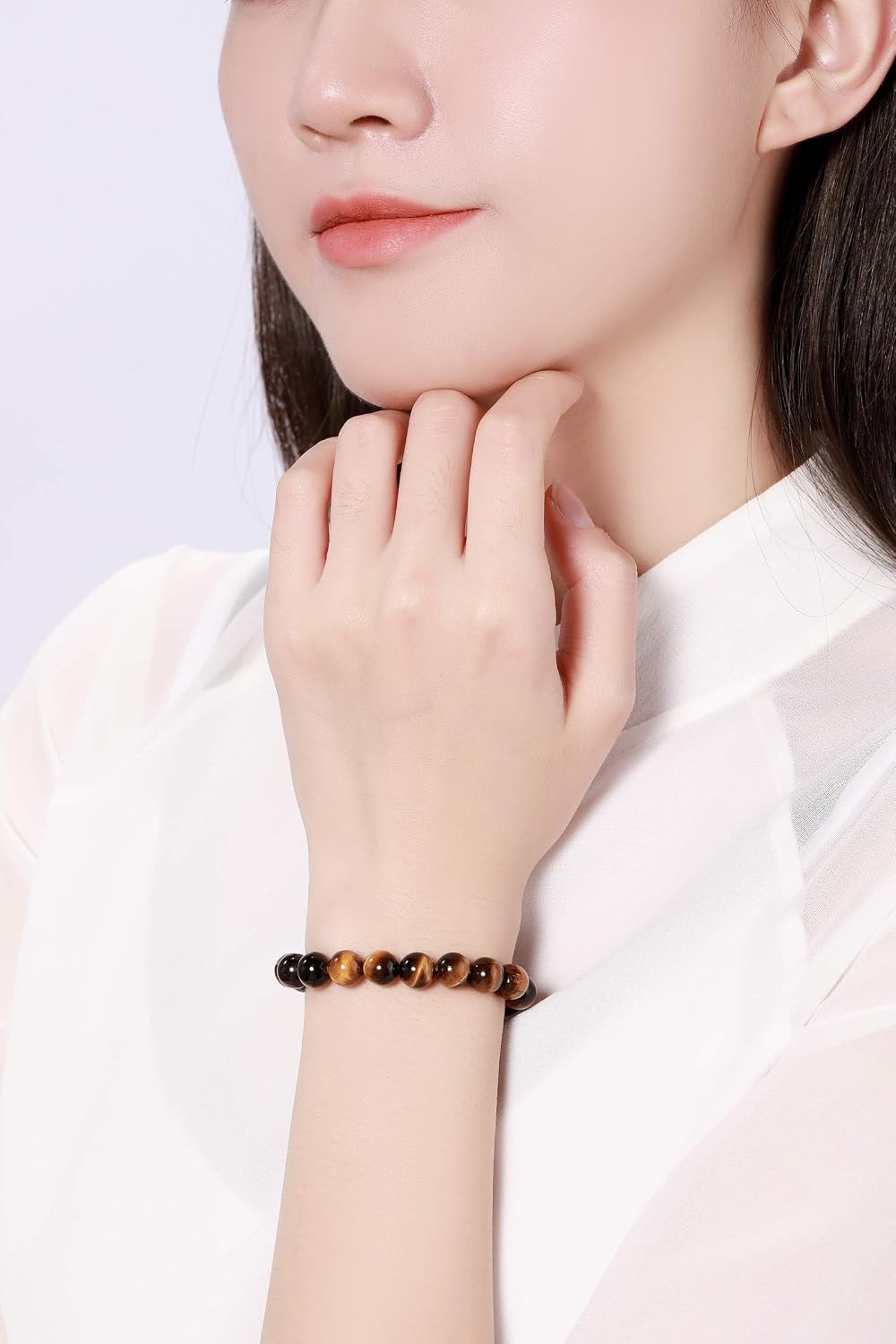 Tiger Eye Bracelet – Natural Tiger’s Eye Stone Beaded Bracelet for Men & Women