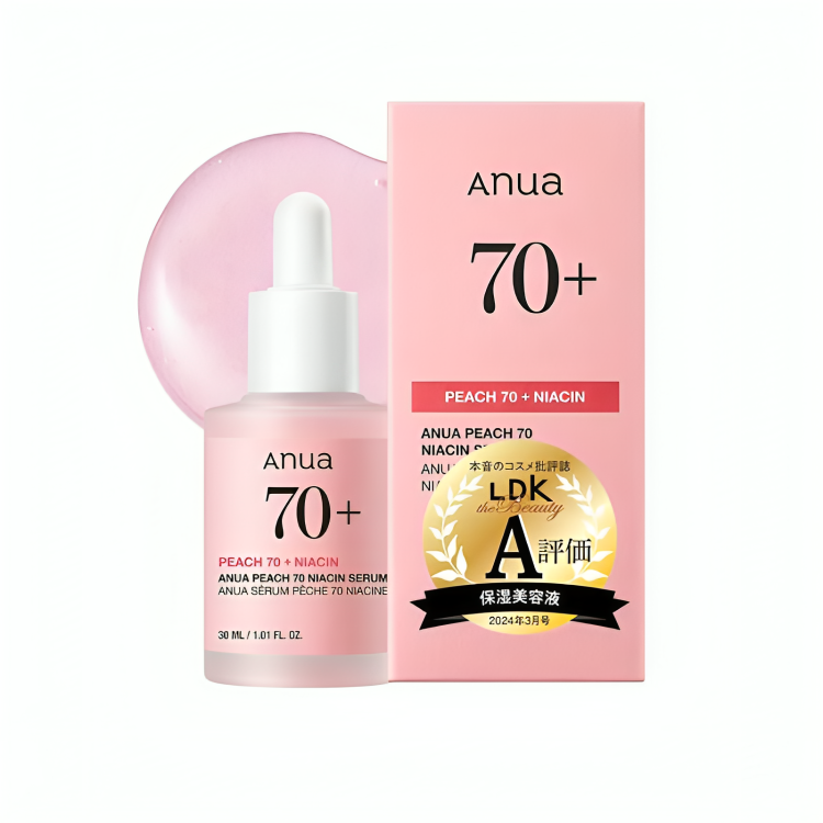 ANUA Peach 70% Niacinamide Serum | Brightening & Hydrating Face Serum for Radiant, Glass Skin