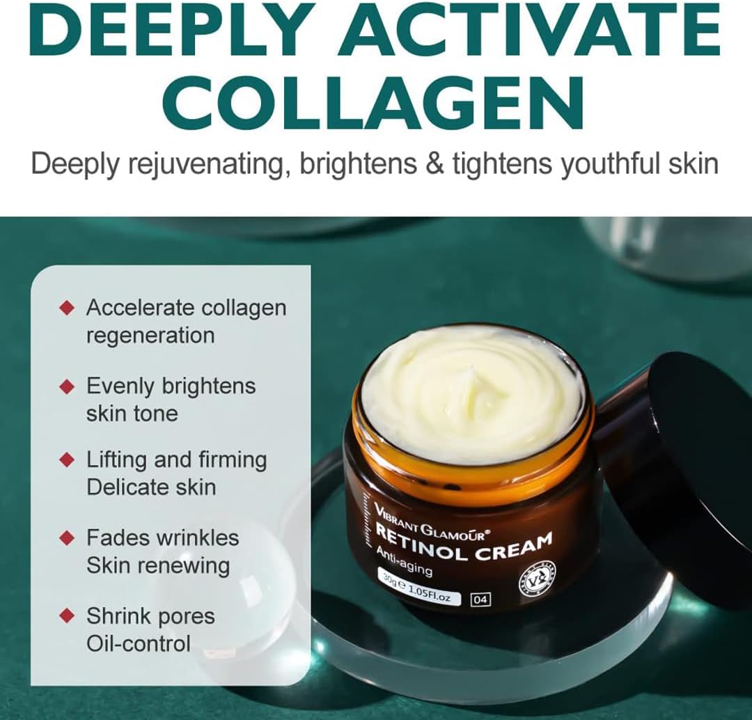 VIBRANT GLAMOUR Retinol Anti-Aging Whitening Face Cream (30g) Reveal youthful, radiant skin—naturally