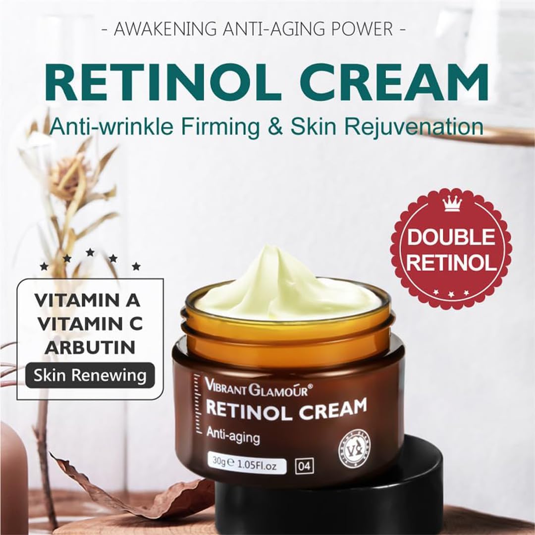 VIBRANT GLAMOUR Retinol Anti-Aging Whitening Face Cream (30g) Reveal youthful, radiant skin—naturally