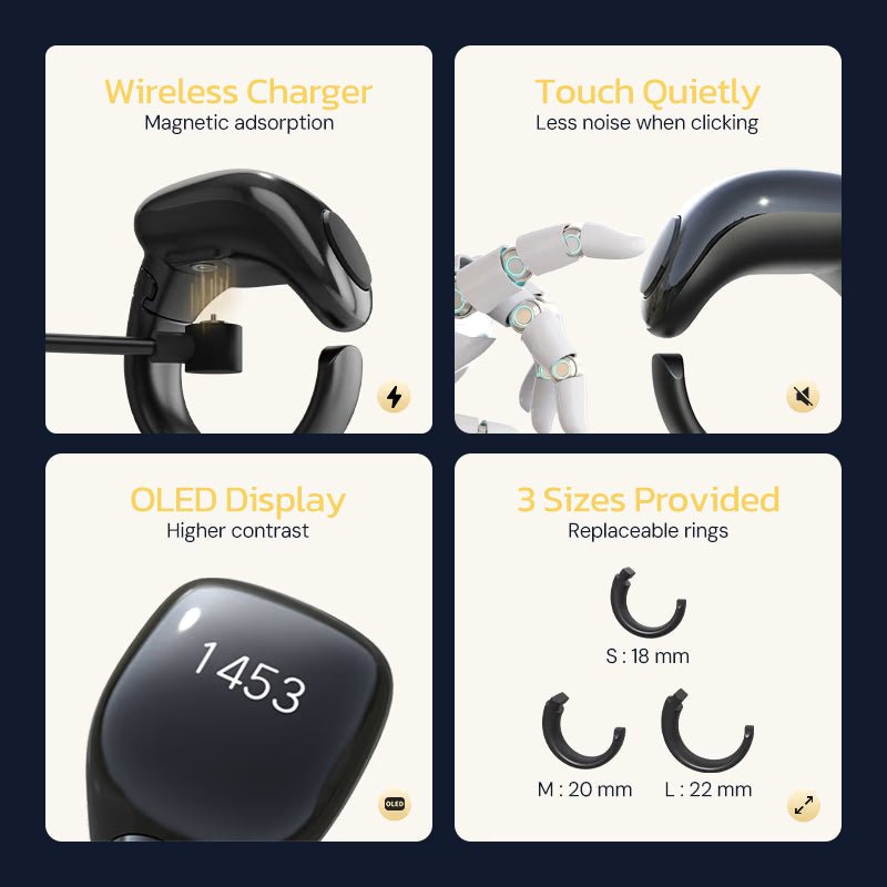WESLAMIC Salam Smart Tasbih Ring – Digital Zikr Counter with OLED Display