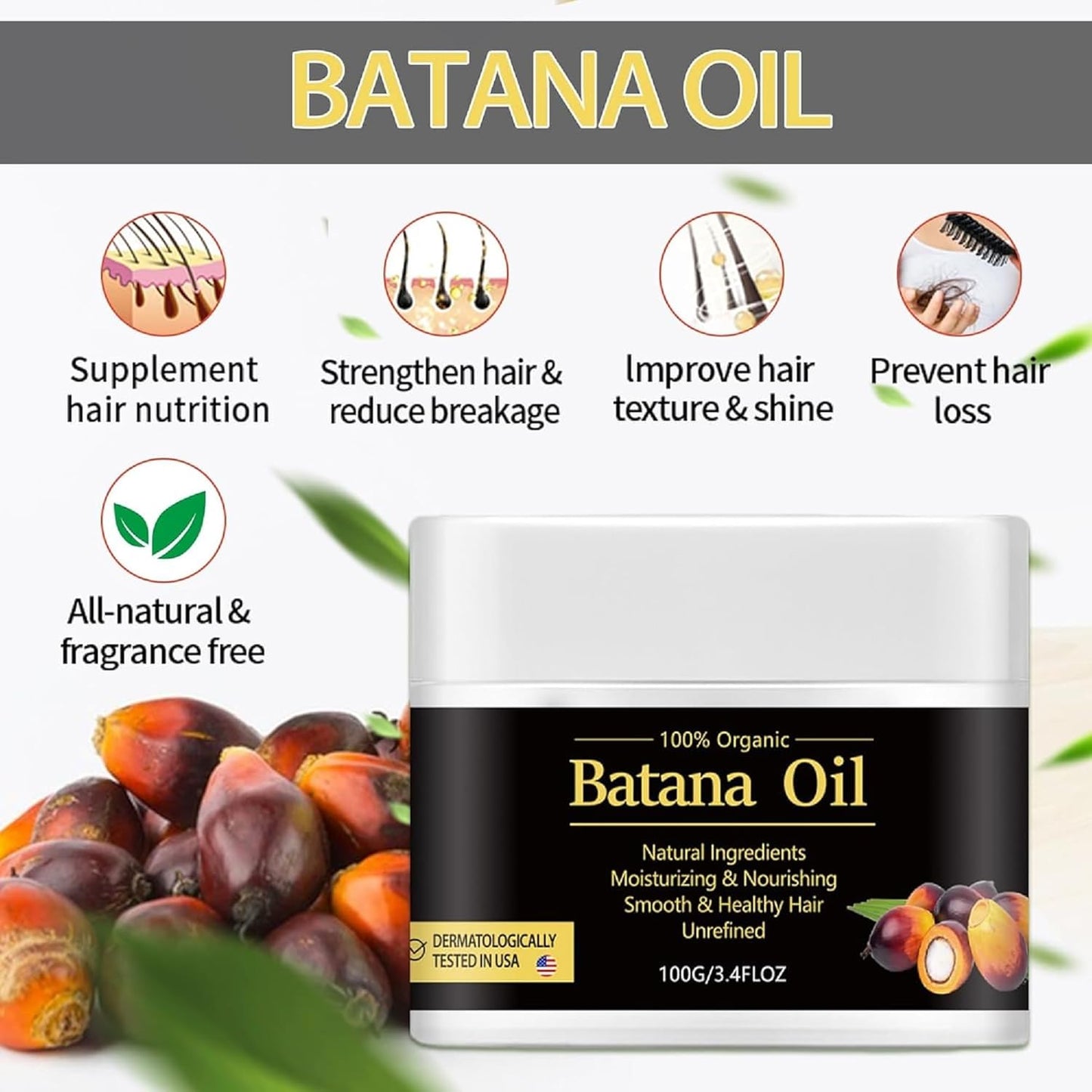 WHITE GAINS Batana Oil Hair Cream – 100g | 100% natural, vitamin-rich & proven in UAE