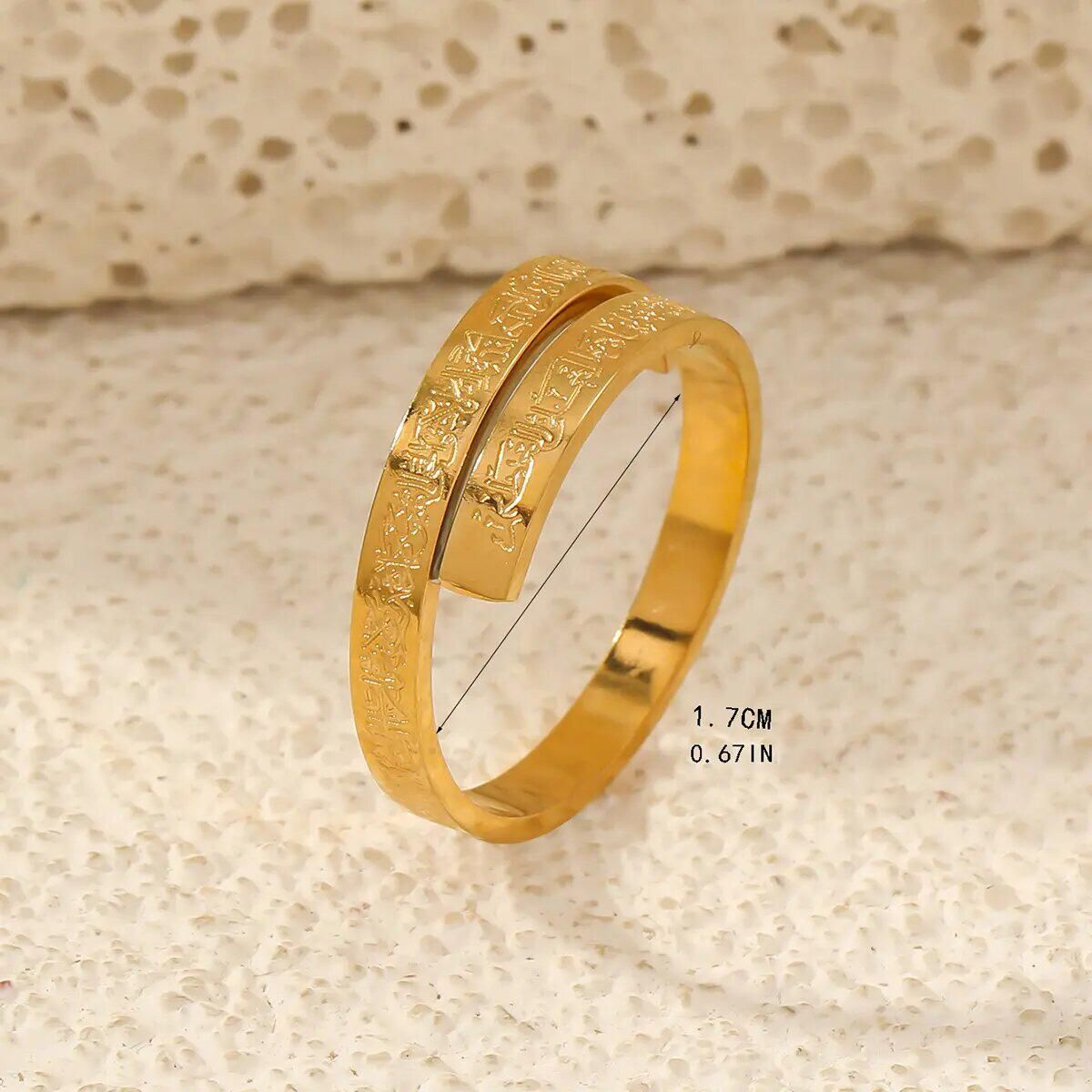 Ayatul Kursi Stainless Steel Ring – Adjustable Islamic Quran Ring for Men & Women UAE