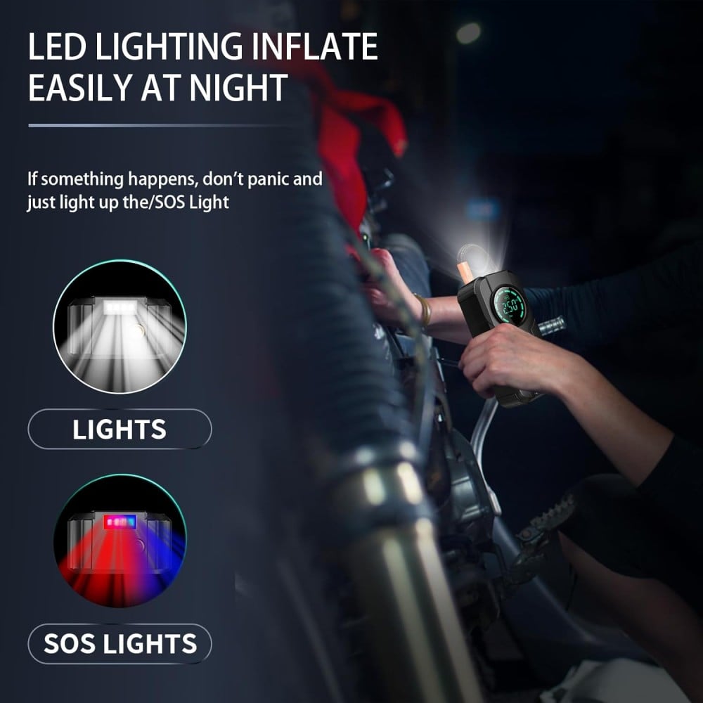 3-in-1 Car Jump Starter | 3000A Booster + 150PSI Digital Air Pump + 6000mAh Power Bank – Emergency Car Gadget