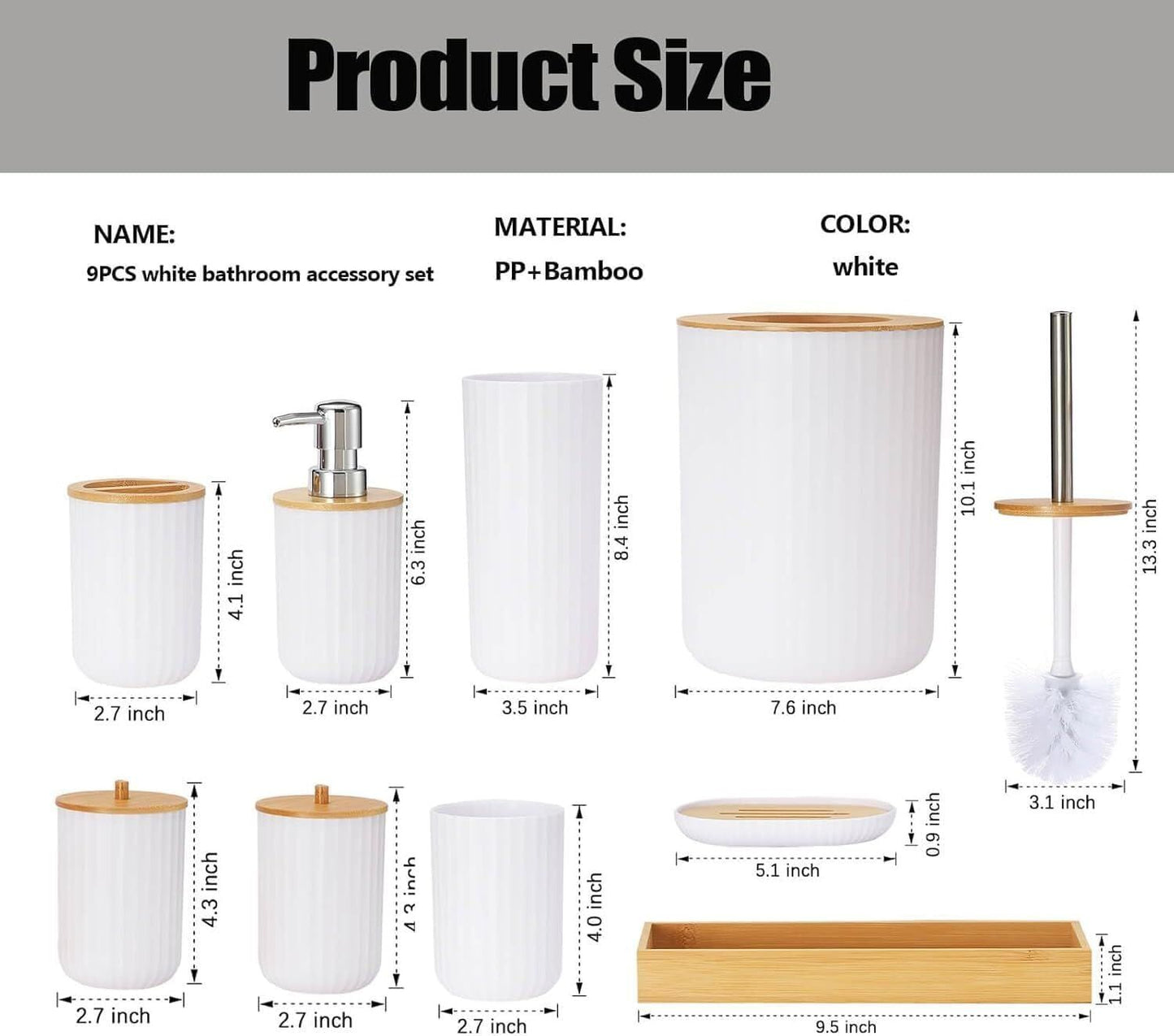 Bathroom Accessories Set 6 Pieces – Stylish & Functional