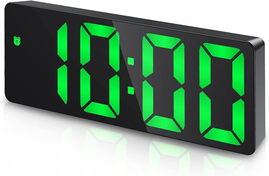 Digital LED Alarm Clock – Large Display, Smart Voice Control & Adjustable Brightness