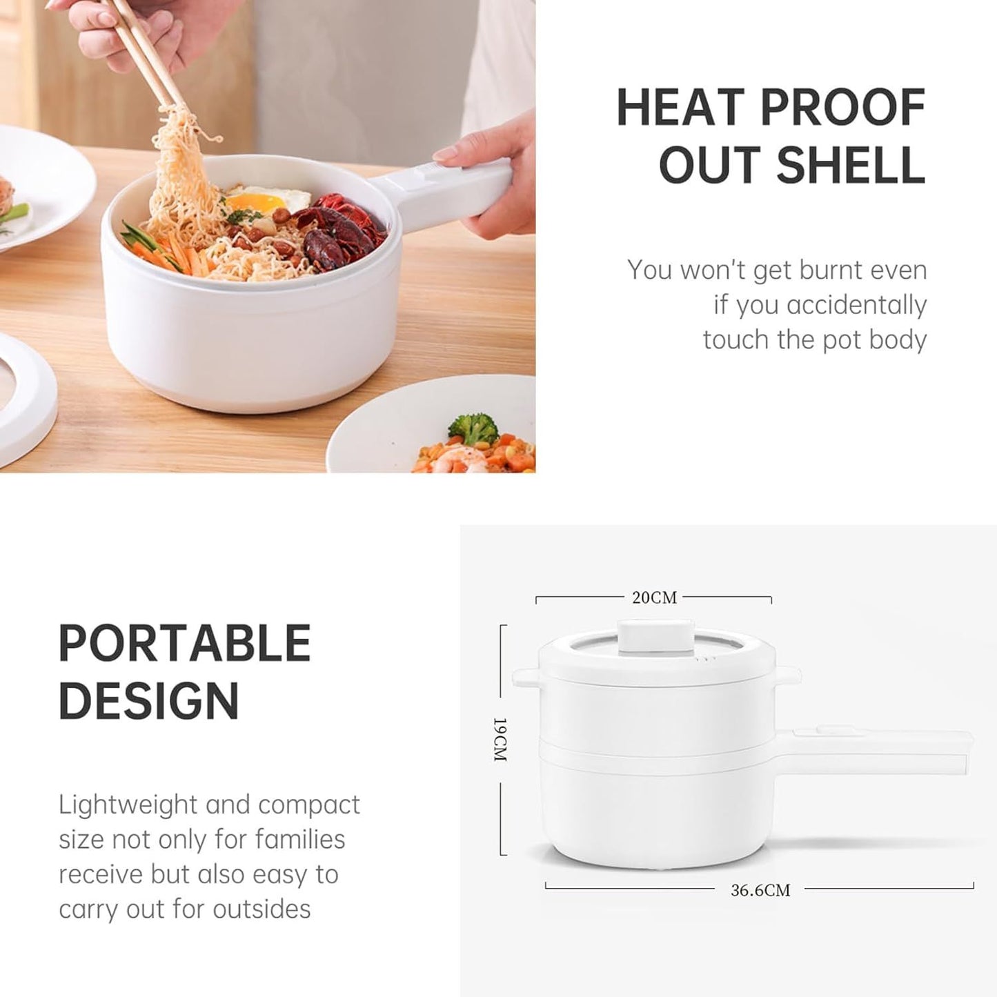 800W Mini Electric Cooker – Portable Hot Pot for Fast Cooking UAE