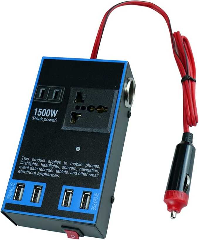 1500W Car Power Inverter 12V/24V to 110V/220V – Fast Charging Multifunction Car Adapter for Cars, Trucks & Home Use