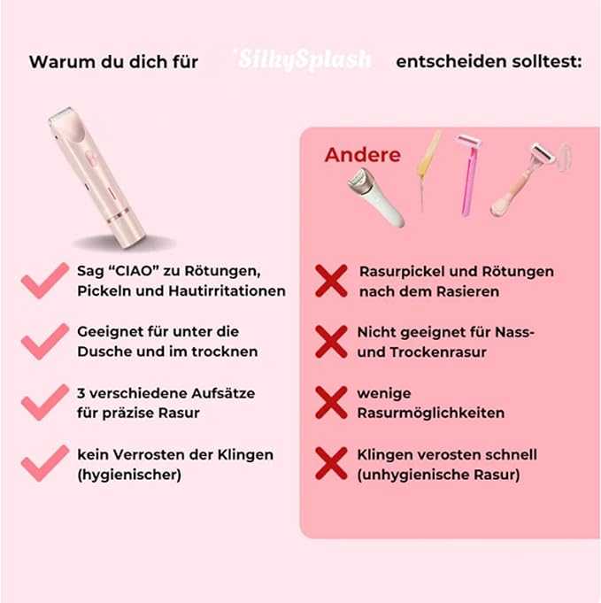 Silky Splash Vamaro Shaver – 2-in-1 Women’s Electric Razor & Trimmer UAE