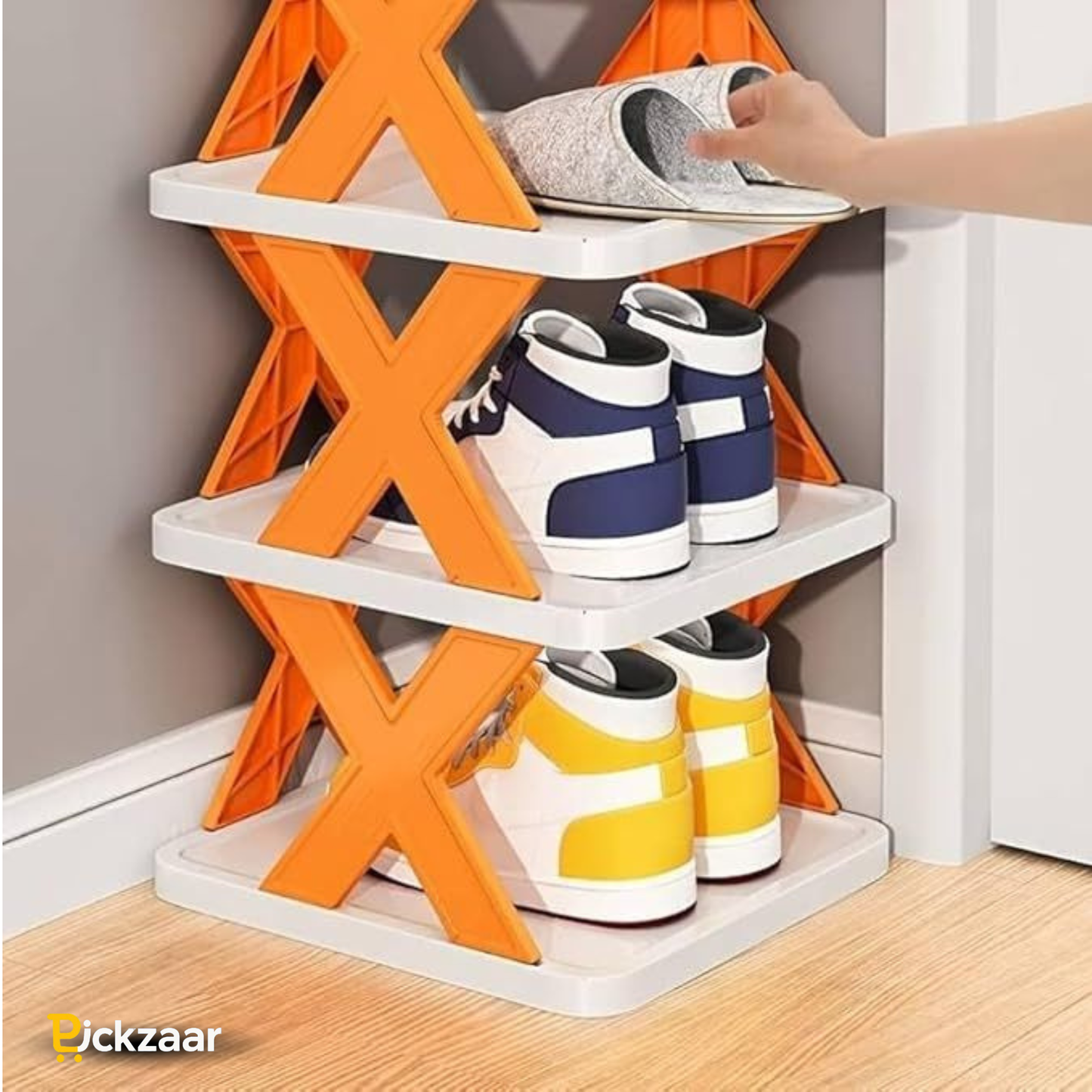 7-Layer X-Shape Foldable Shoe Rack – Space-Saving Metal Shoe Organizer for Entryway & Bedroom (UAE)