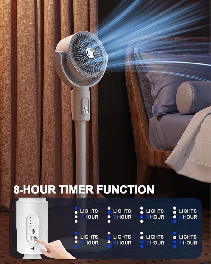 AirFlo 43" Smart Standing Fan – Silent 29dB | Adjustable Height | Bedroom Fan UAE