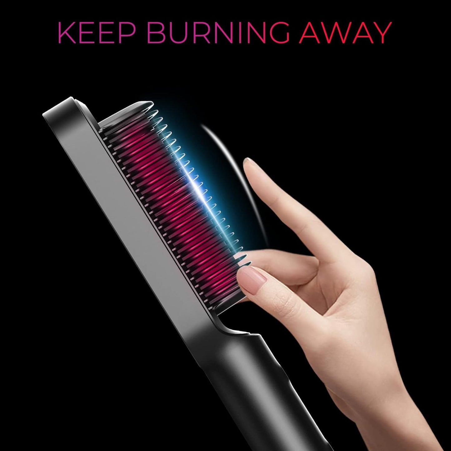 TYMO Hair Straightener Brush – Matte Black Salon-Quality Straight Hair in Minutes – Right at Home!