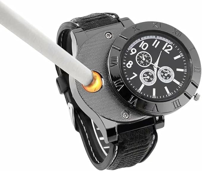 USB Lighter Watch for Men – Windproof Flameless Lighter ساعة ولاعة (KSA)
