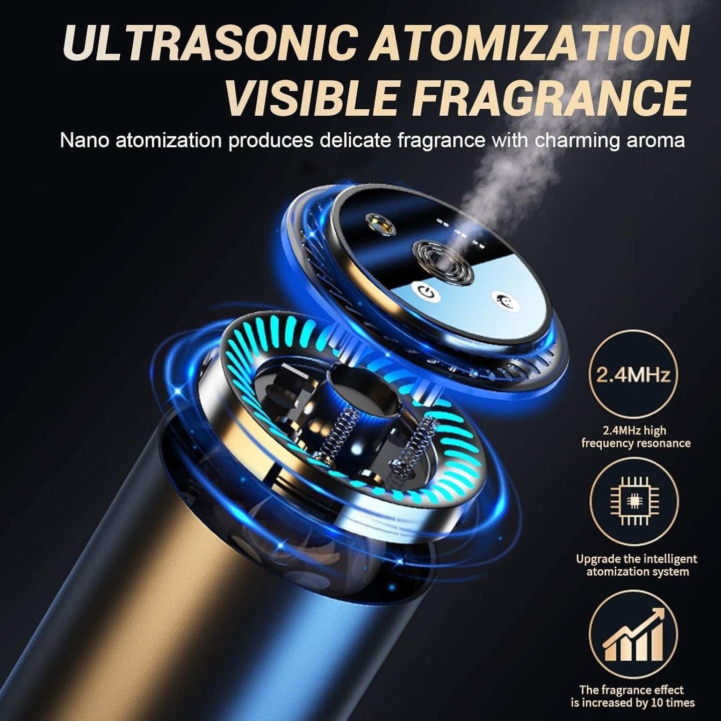 Smart Car Aroma Diffuser — Auto On-Off, Starry Mood Light & 3× Scent Modes