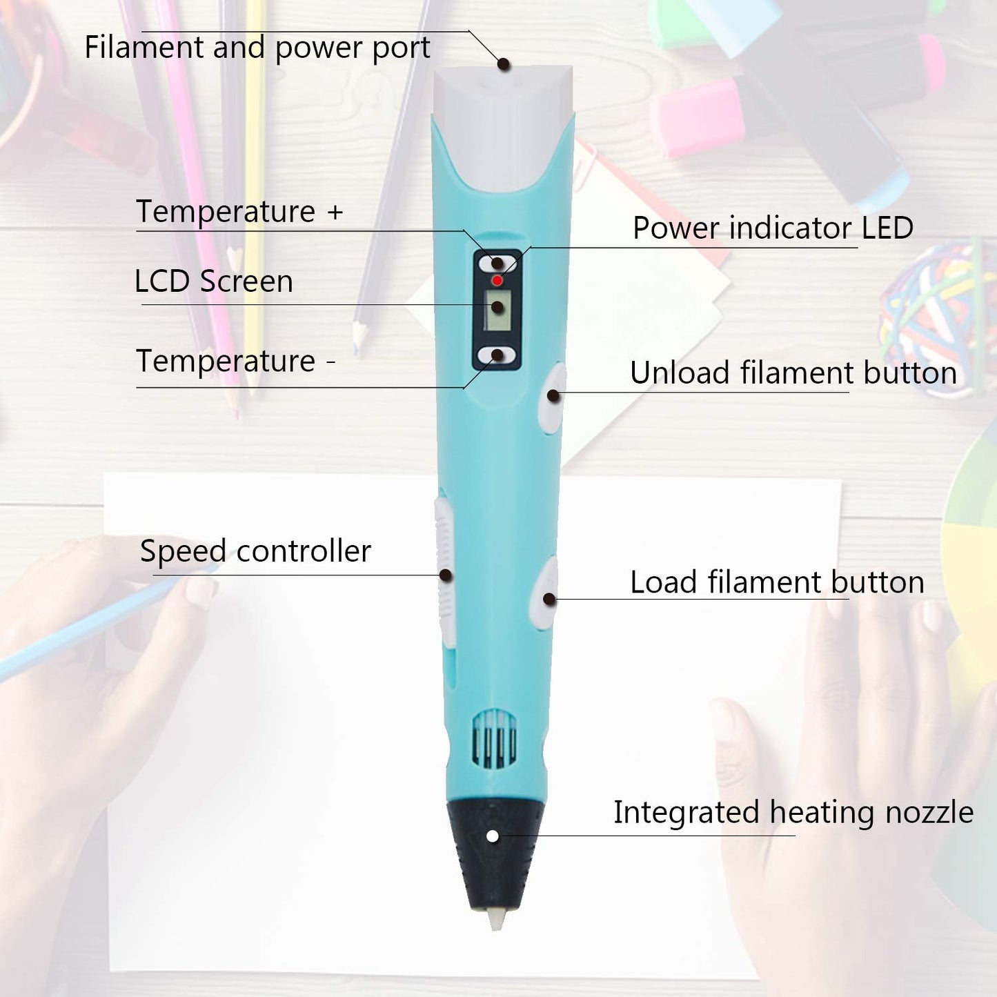 3D Printing Pen with LCD Screen | DIY Drawing & Craft Doodle Tool for Kids & Adults UAE