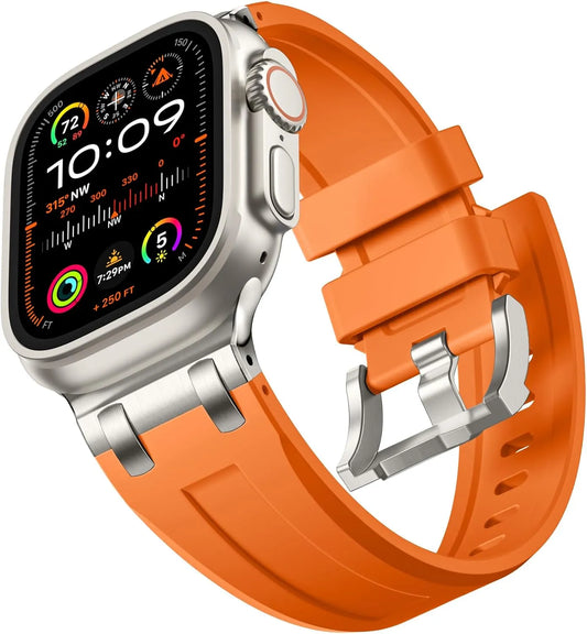 Apple Watch Ultra 2 Band | Rugged TPU Strap with 316L Stainless Steel Buckle – Breathable & Adjustable for Sports & Daily Wear (49mm-42mm)