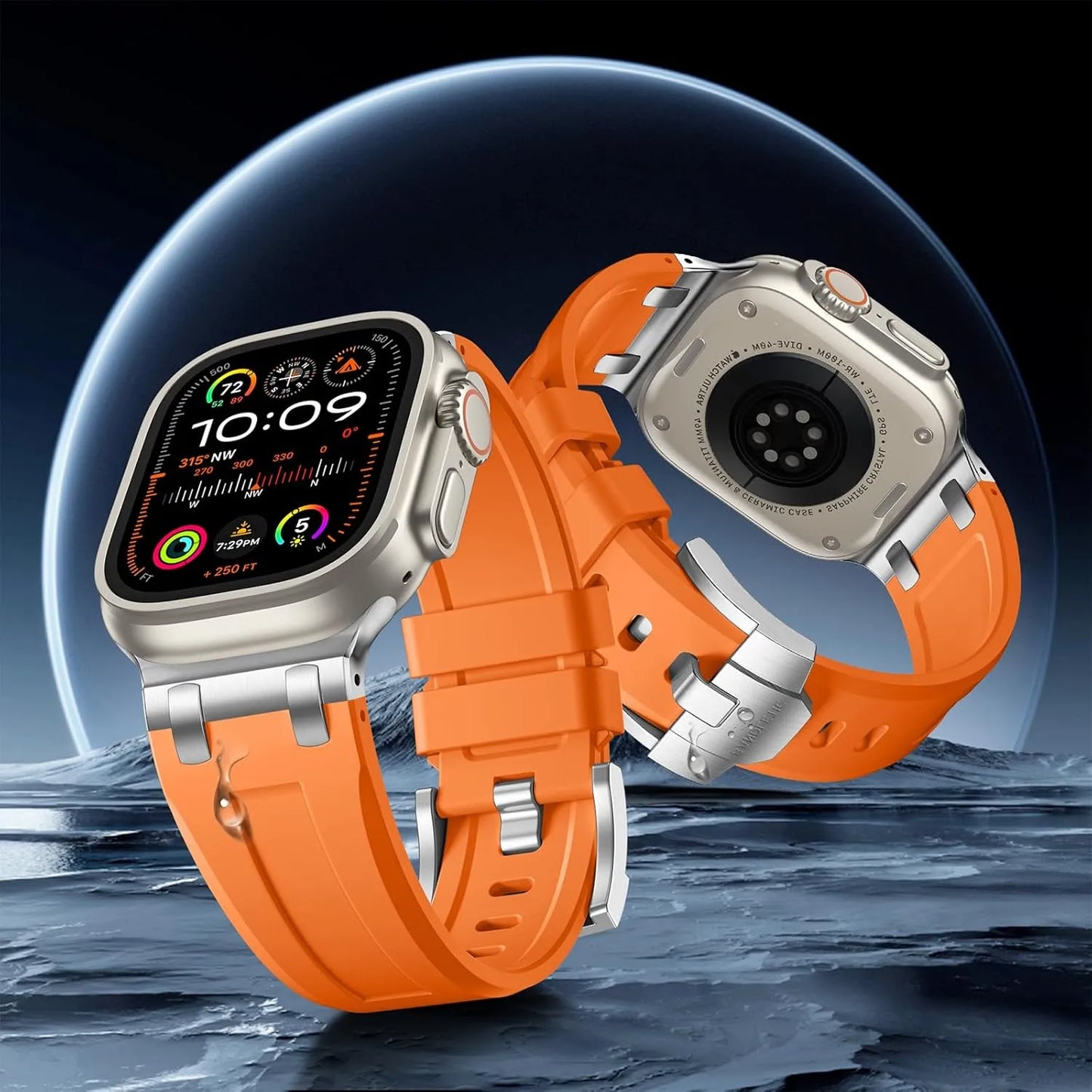 Apple Watch Ultra 2 Band | Rugged TPU Strap with 316L Stainless Steel Buckle – Breathable & Adjustable for Sports & Daily Wear (49mm-42mm)
