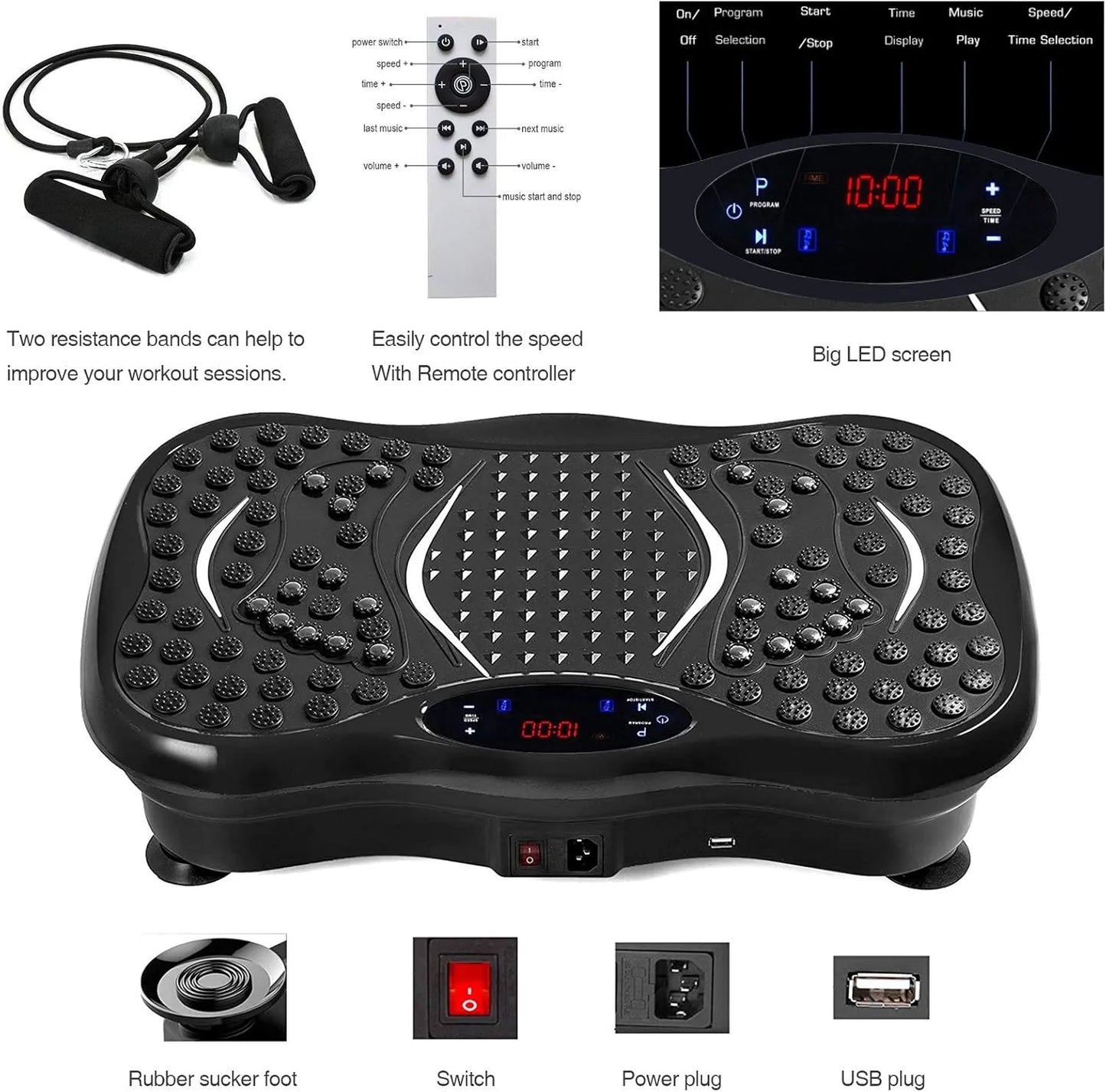 Weight Loss Vibration Machine with 180 Speeds, Bluetooth Music & Full-Body Massage | UAE Fitness Platform