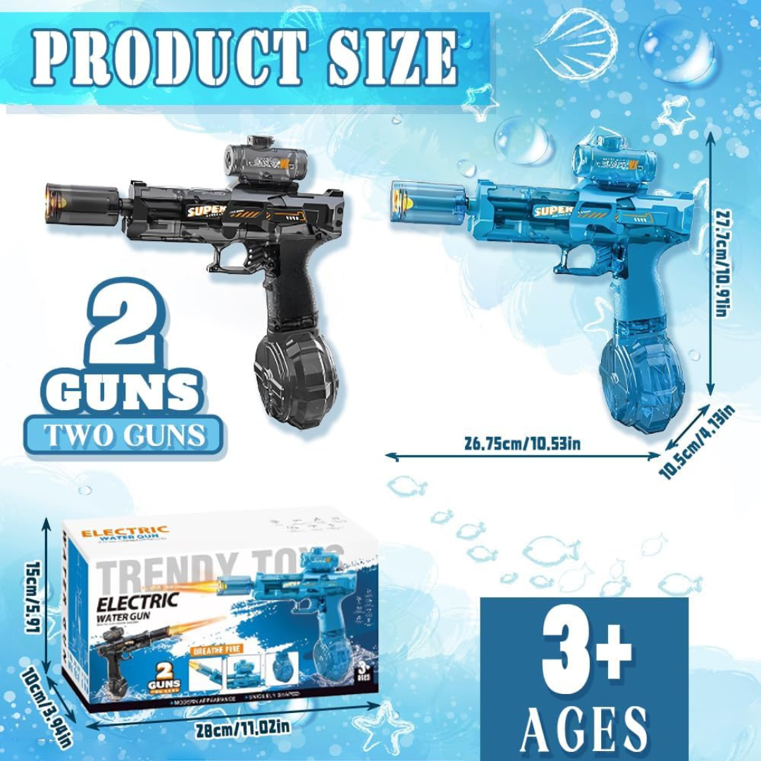 Electric Water Gun – Rechargeable High-Pressure Water Blaster with LED Effects | Outdoor Fun & Pool Toy
