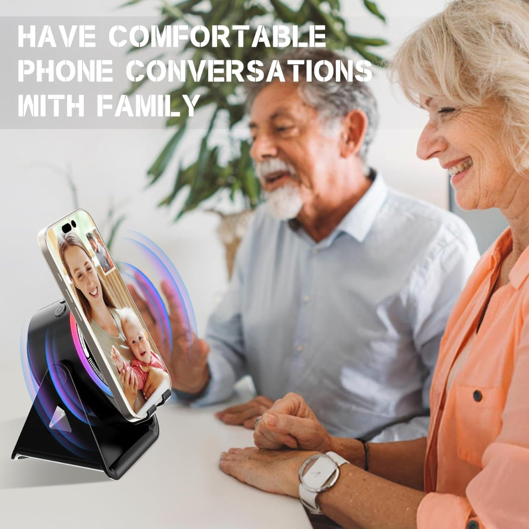 4-in-1 Wireless Induction Bluetooth Speaker with RGB Lights & 360° Phone Stand | UAE Gadget