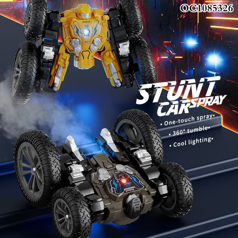 Transforming Robot Car with Steam Spray & LED Lights | Remote Control Drift Car