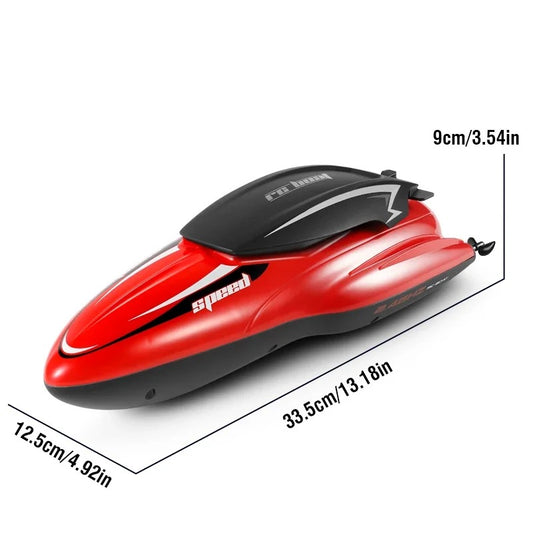High-Speed RC Boat with Dual Motors – Waterproof Remote Control Speedboat for Kids & Adults