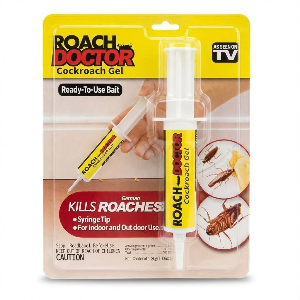 Cockroach Gel Bait with Syringe – Powerful Roach Killer Gel for Kitchen & Home