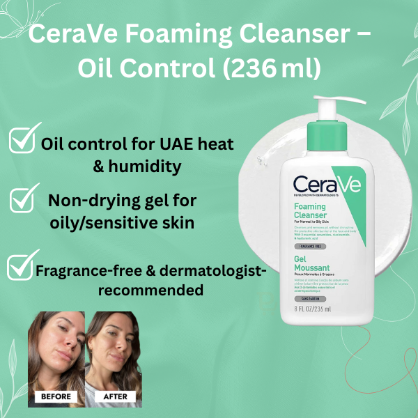 CeraVe Foaming Cleanser – Oil Control Gel for Oily/Normal Skin (236 ml)