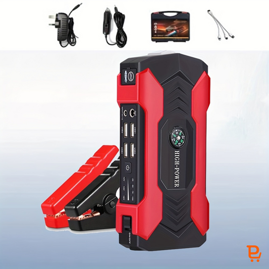 3-in-1 3000A Car Jump Starter with 28000mAh Power Bank & 150PSI Air Compressor | Heavy-Duty Emergency Booster with LED Flashlight (UAE)