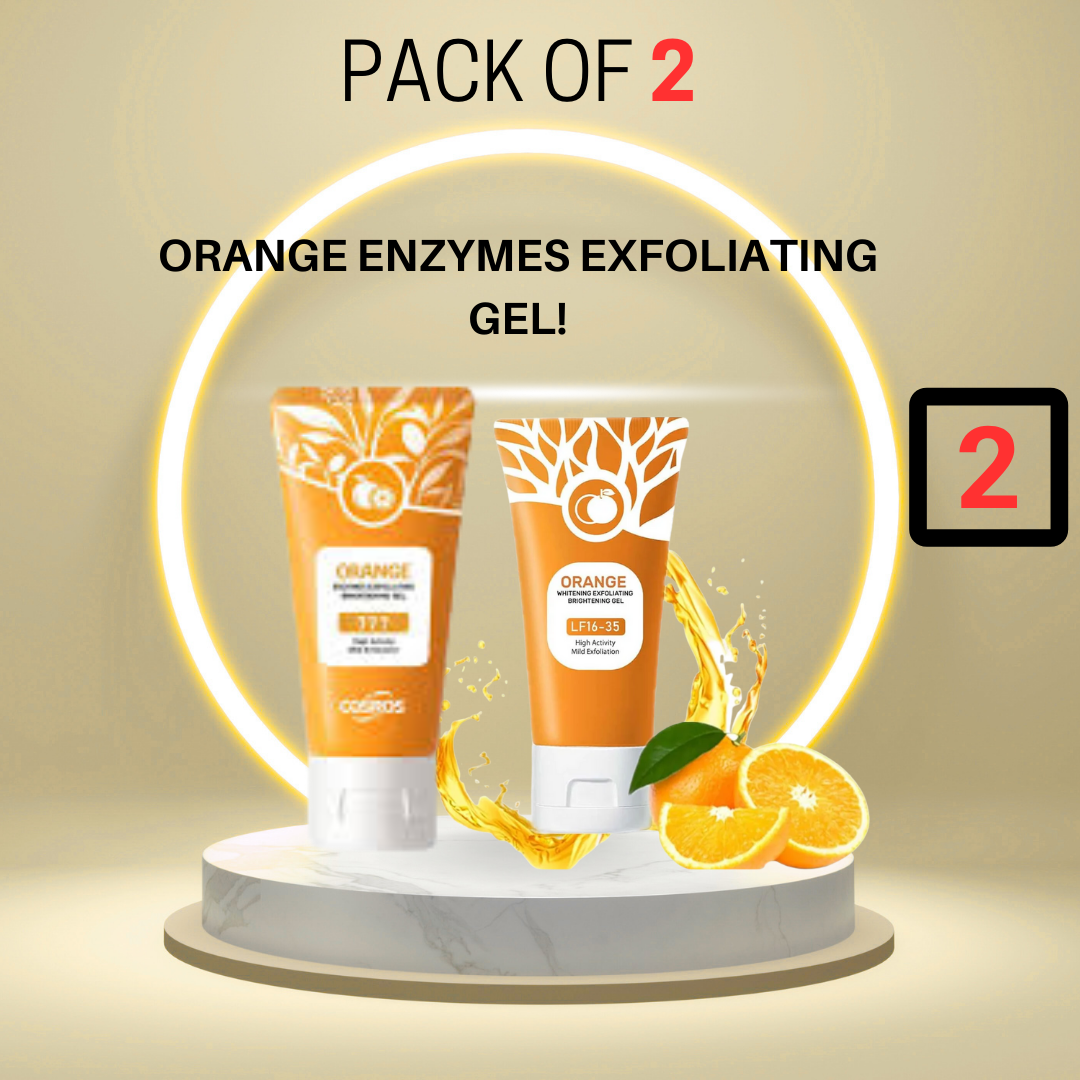 Orange Exfoliating Gel 50g – Face & Body Brightening Scrub Gel 2 Pack | Vitamin C Moisturizer