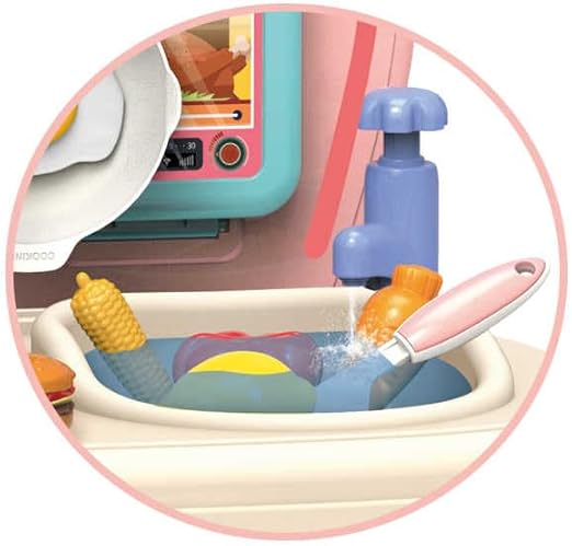 Pink Kitchen Playset for Girls with Sink &amp; 25 Accessories – Pretend Cooking Toys UAE