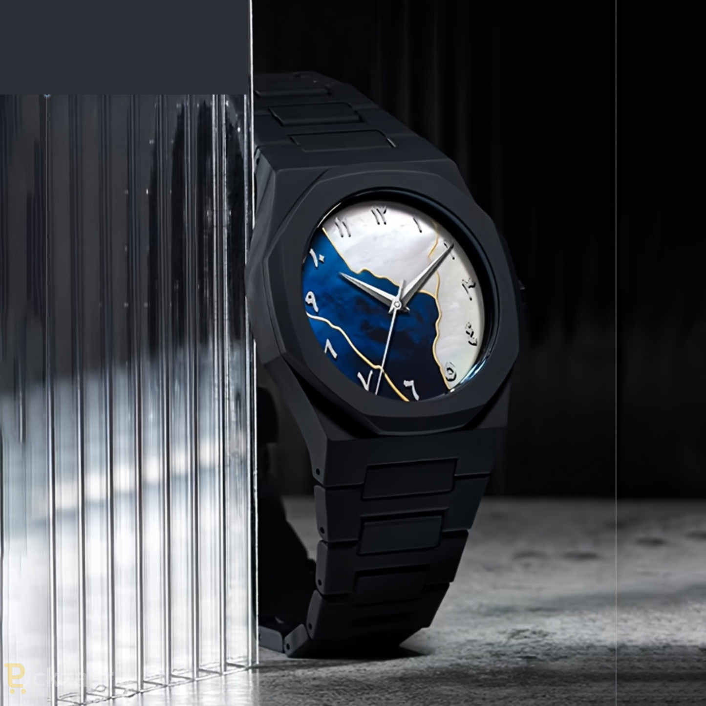 Aura Arabic Numerals Watch | Matte Black Unisex Minimalist Wristwatch – Fashionable Everyday & Formal Wear